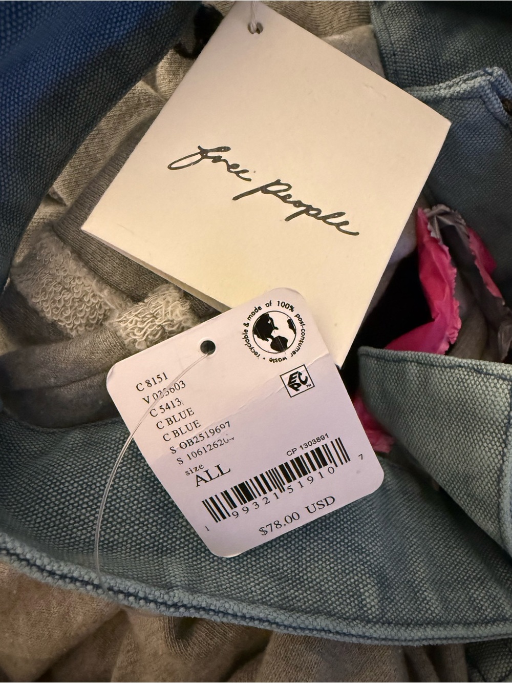 Free People Camp Crush Sling Bag Denim - Picture 5 of 5